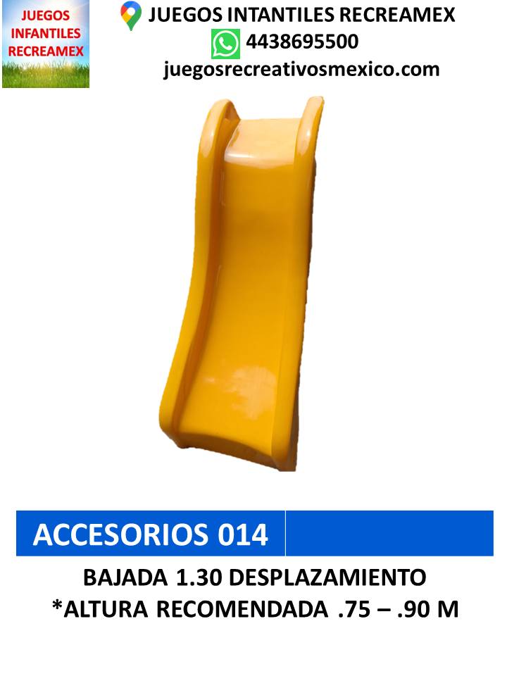 bajada resbaladilla .90 de alto